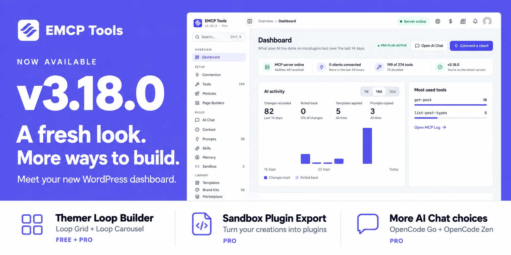 EMCP 3.18.0: a redesigned admin that shows what your AI did article cover