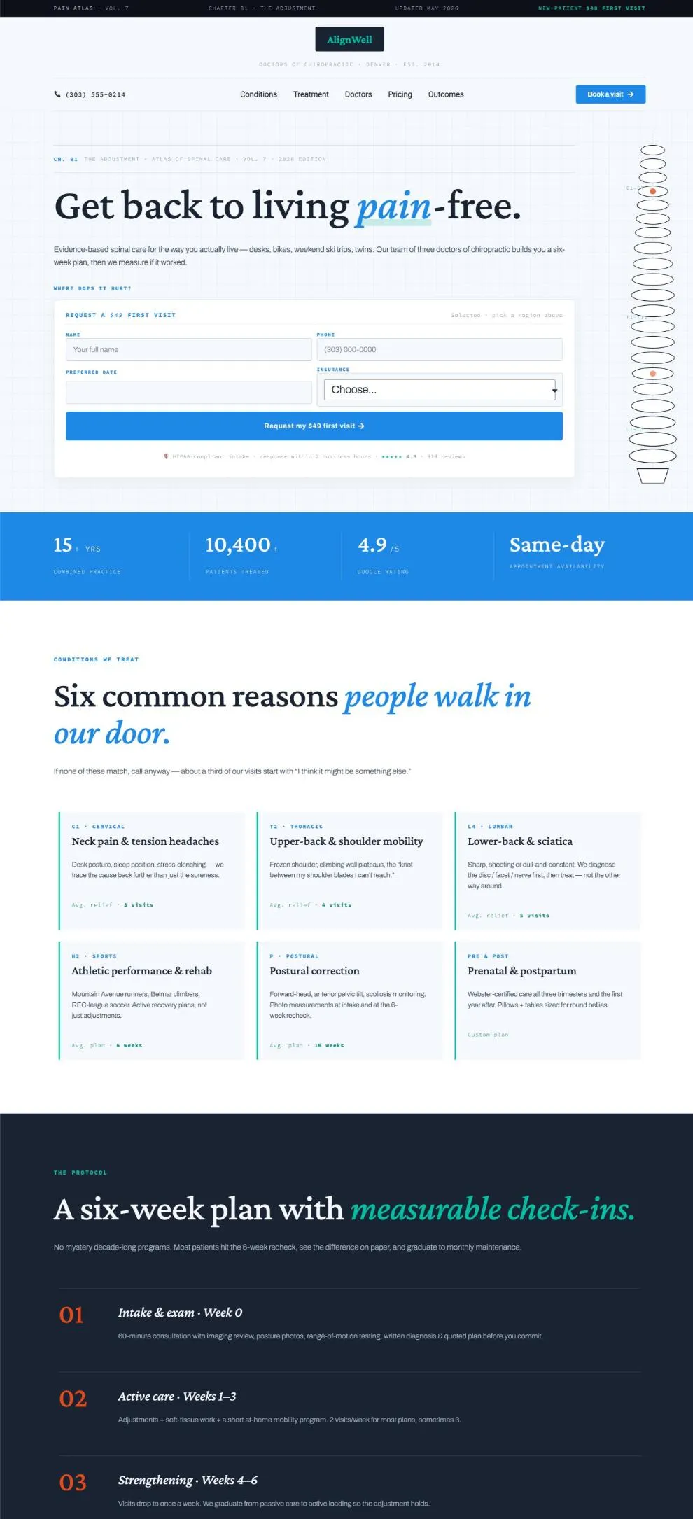 Alignwell Chiropractic template preview