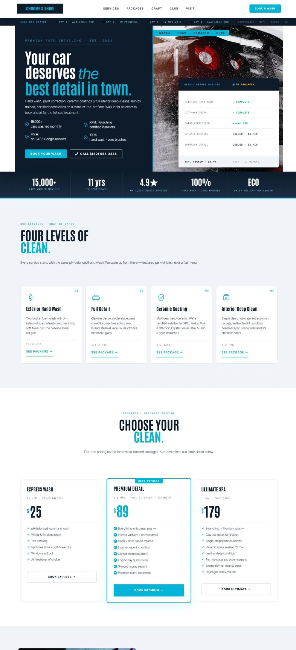 Chrome And Shine Auto Spa template preview