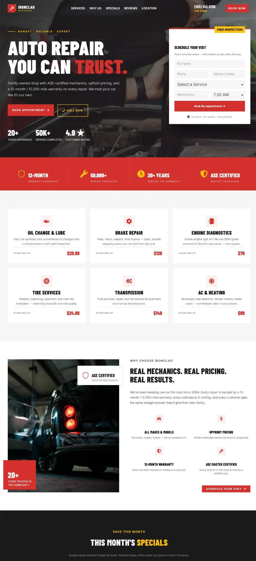 Ironclad Auto Repair template preview
