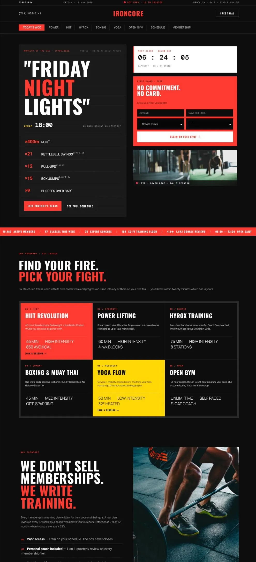 Ironcore Fitness template preview