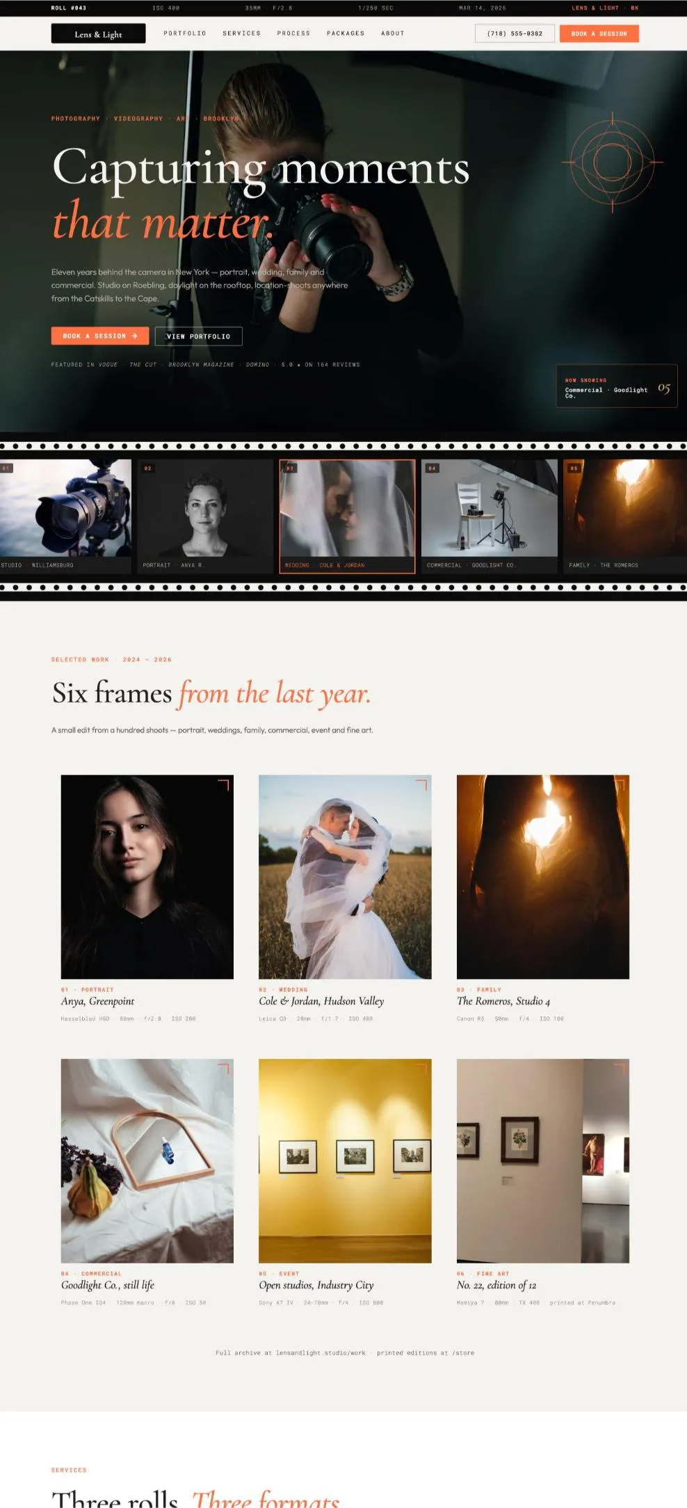 Lens Light Studio template preview