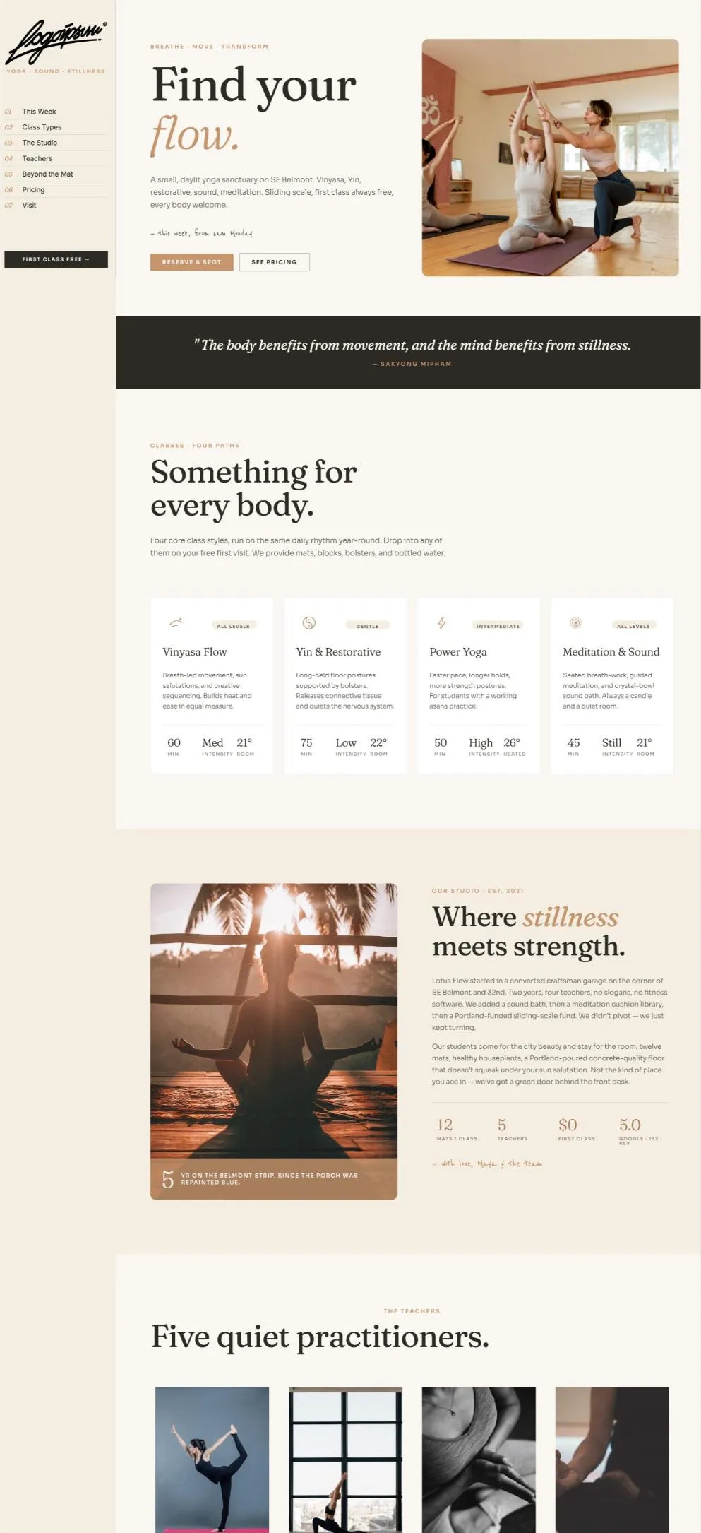 Lotus Flow Studio Yoga template preview