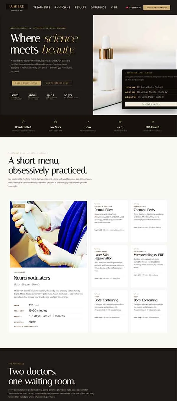 Lumiere Aesthetics Med Spa template preview