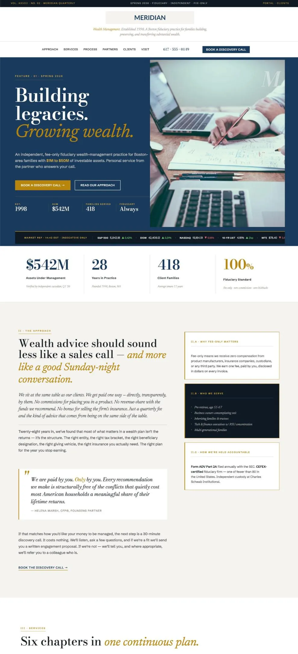 Meridian Wealth Partners template preview