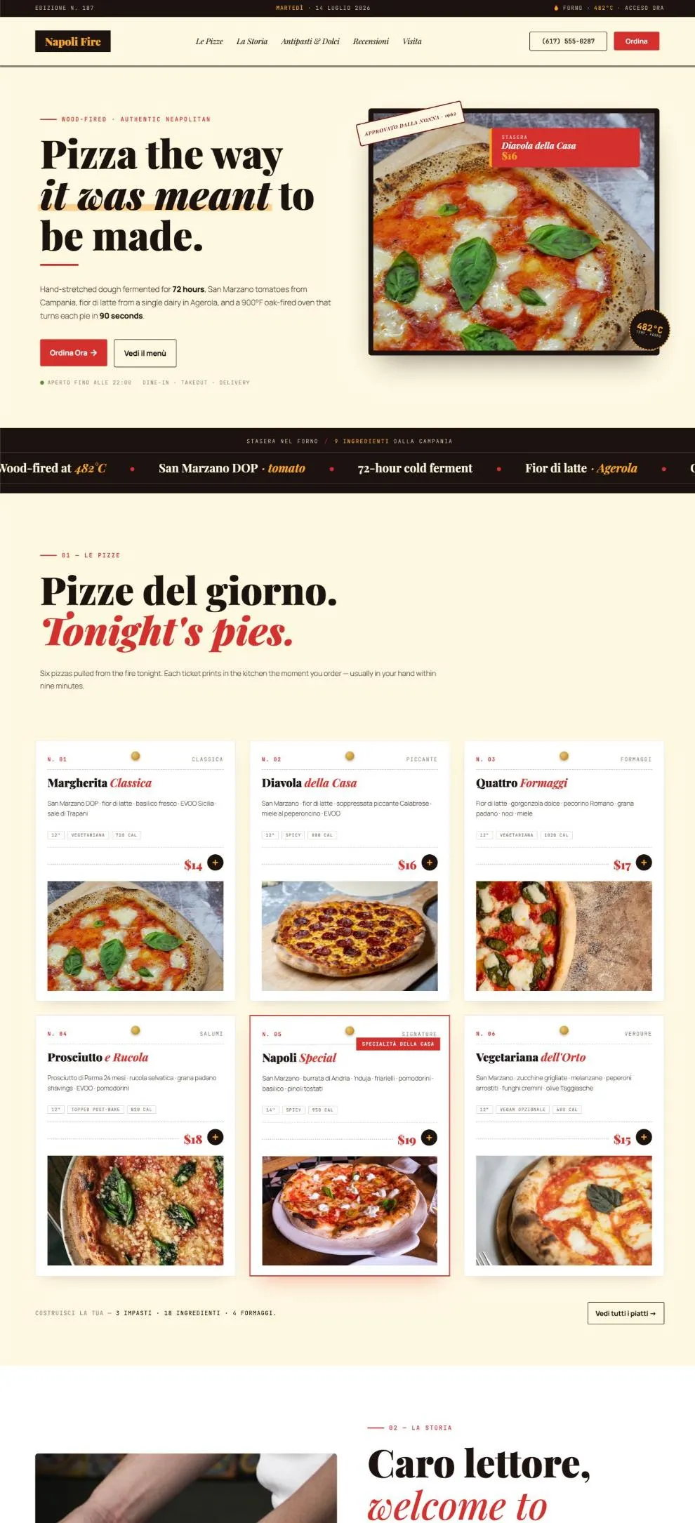 Napoli Fire Pizza template preview