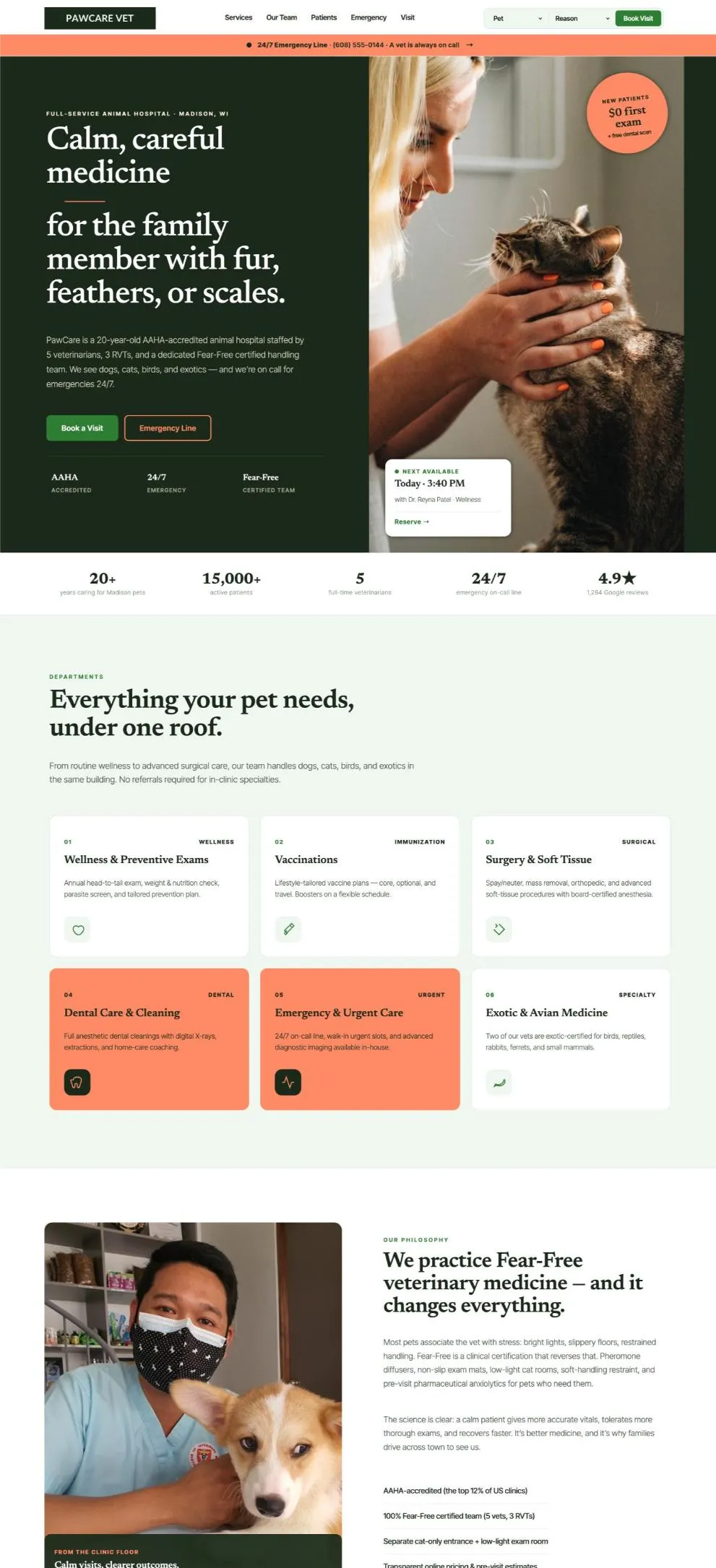 Pawcare Veterinary Clinic template preview