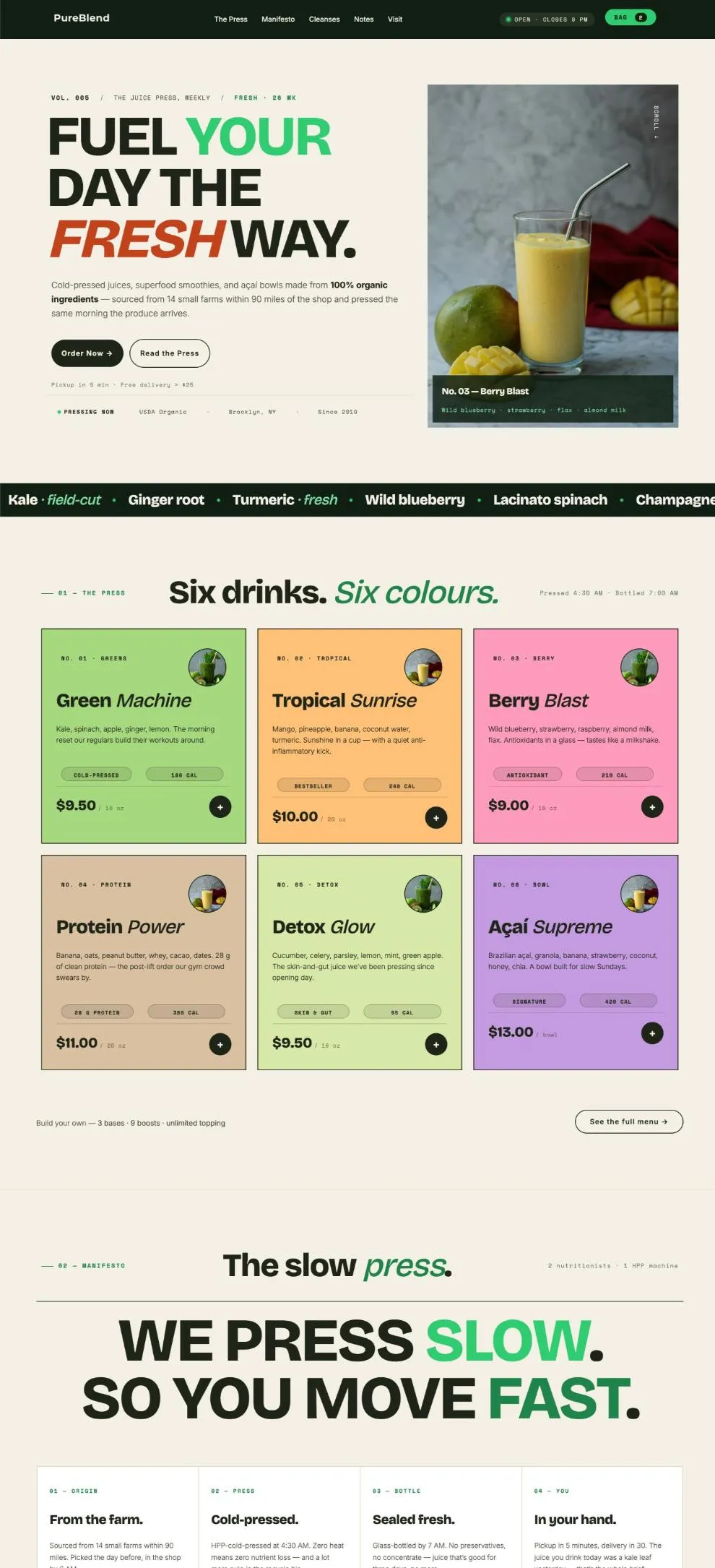 Pureblend Juice Bar template preview
