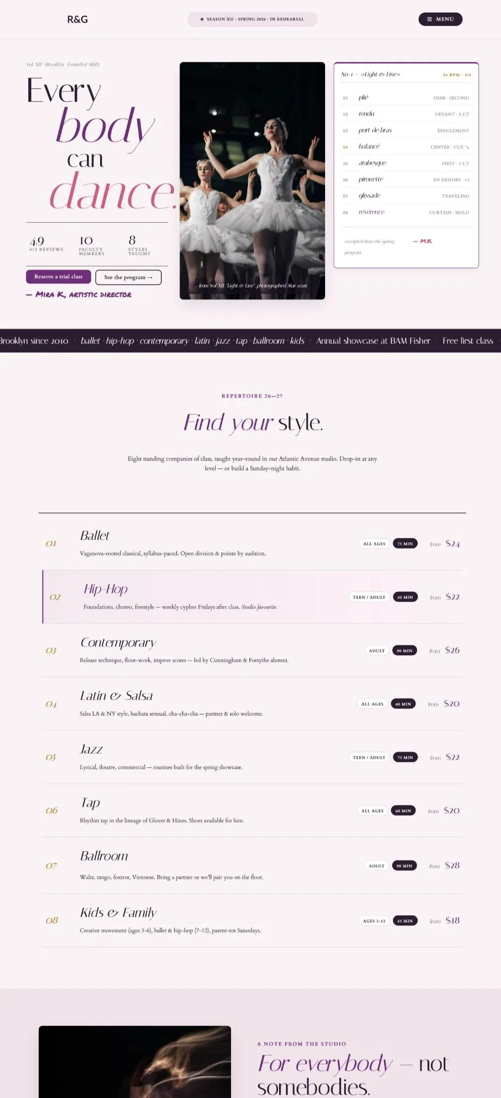 Rhythm And Grace Dance Studio template preview