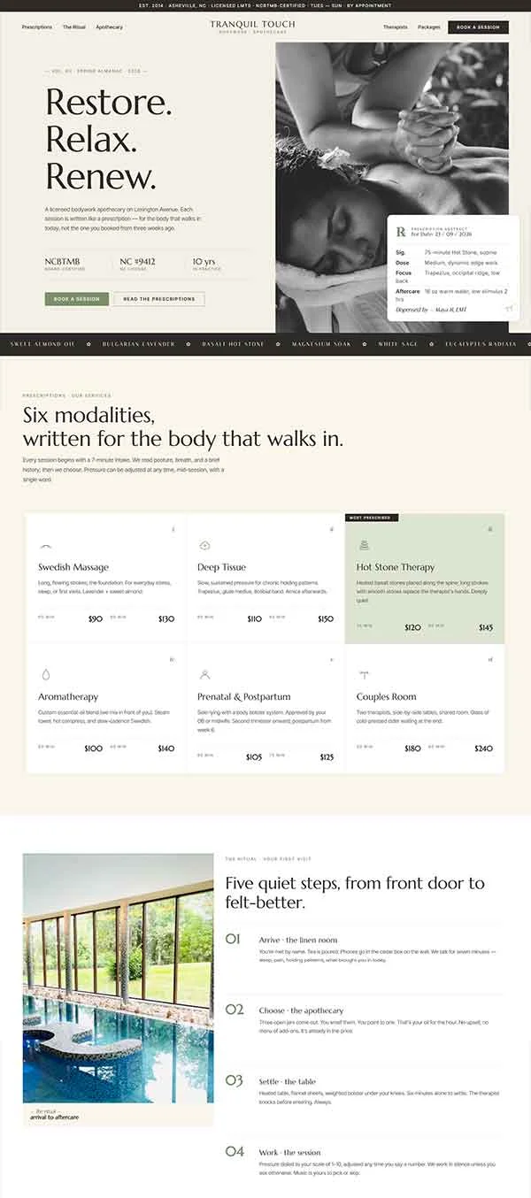 Tranquil Touch Massage Therapy template preview